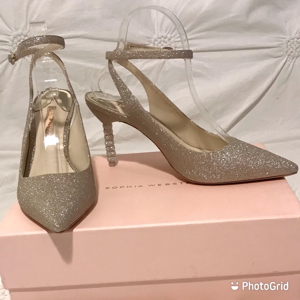 SOPHIA WEBSTER Jasmine Crystal Mid-Heel Shoes US 9 / EU 40 New in Box - Picture 3 of 14
